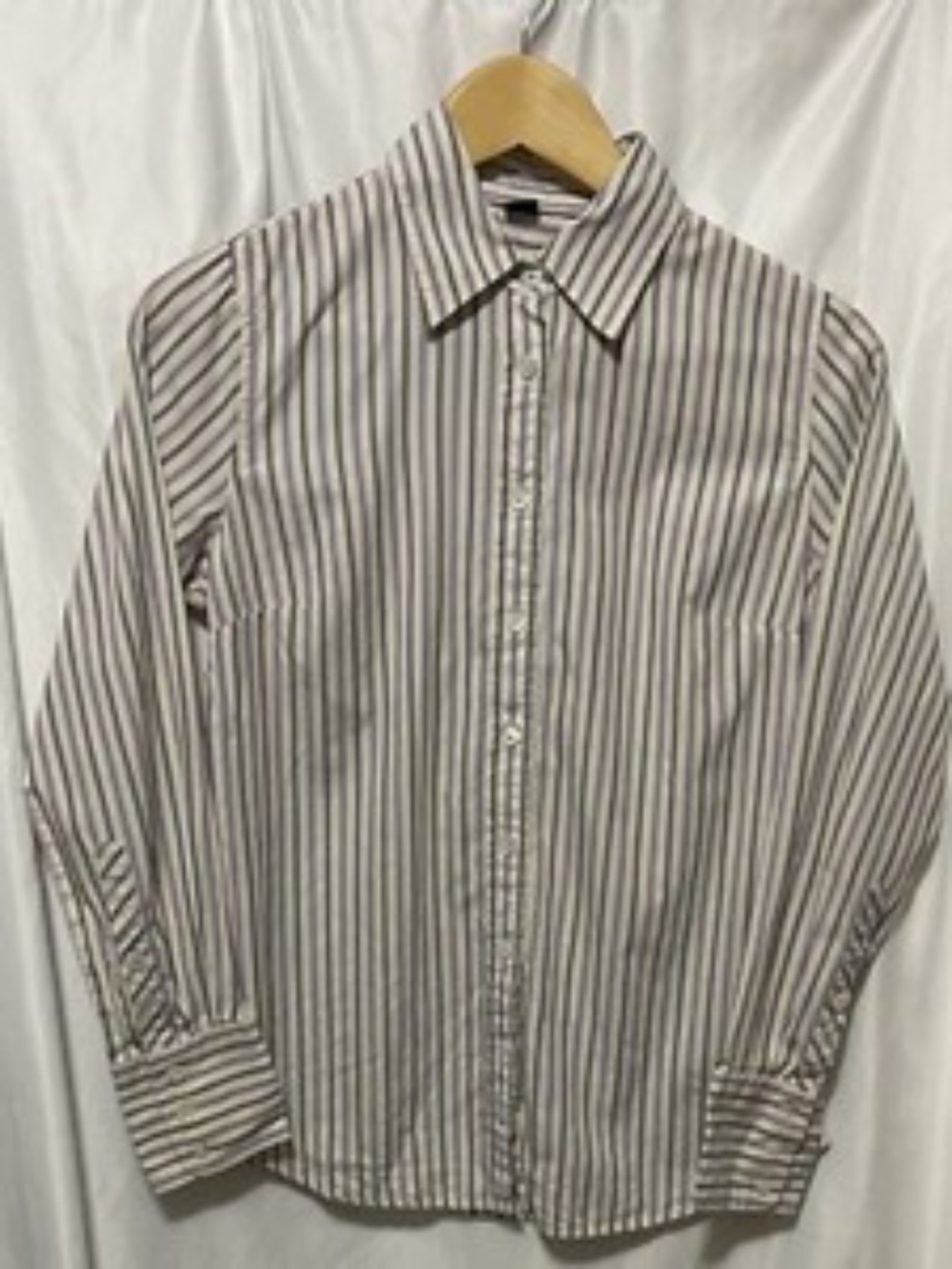 VTG J.Crew Womens Shirt Slim Fit Button-Up  gray Multi Stripe Cotton